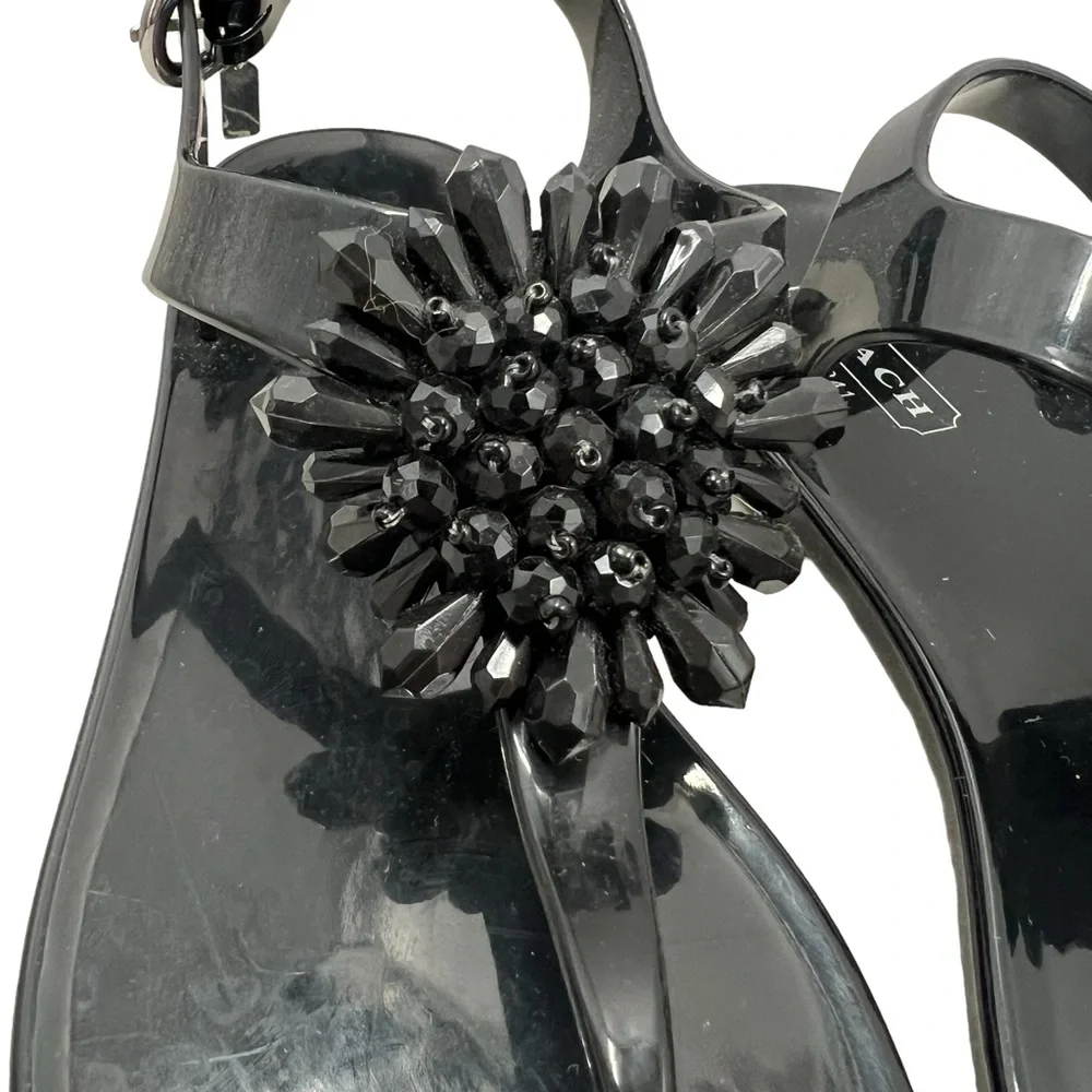 Coach Black Beaded Hilda Jelly‎ Sandals Women Size 5B